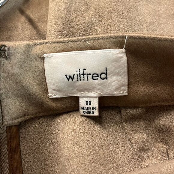 Aritzia Wilfred Lis Vegan Pencil Sued Tan Skirt Size 00 - Picture 5 of 6